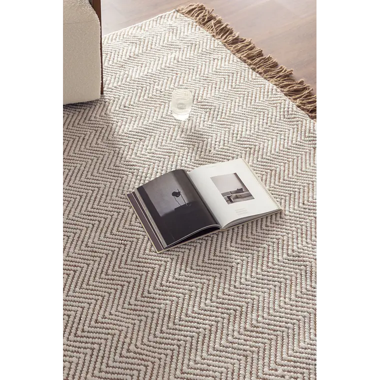 Alfombra rectangular 200x300 cm en polietileno y yute colores naturales Petra 2