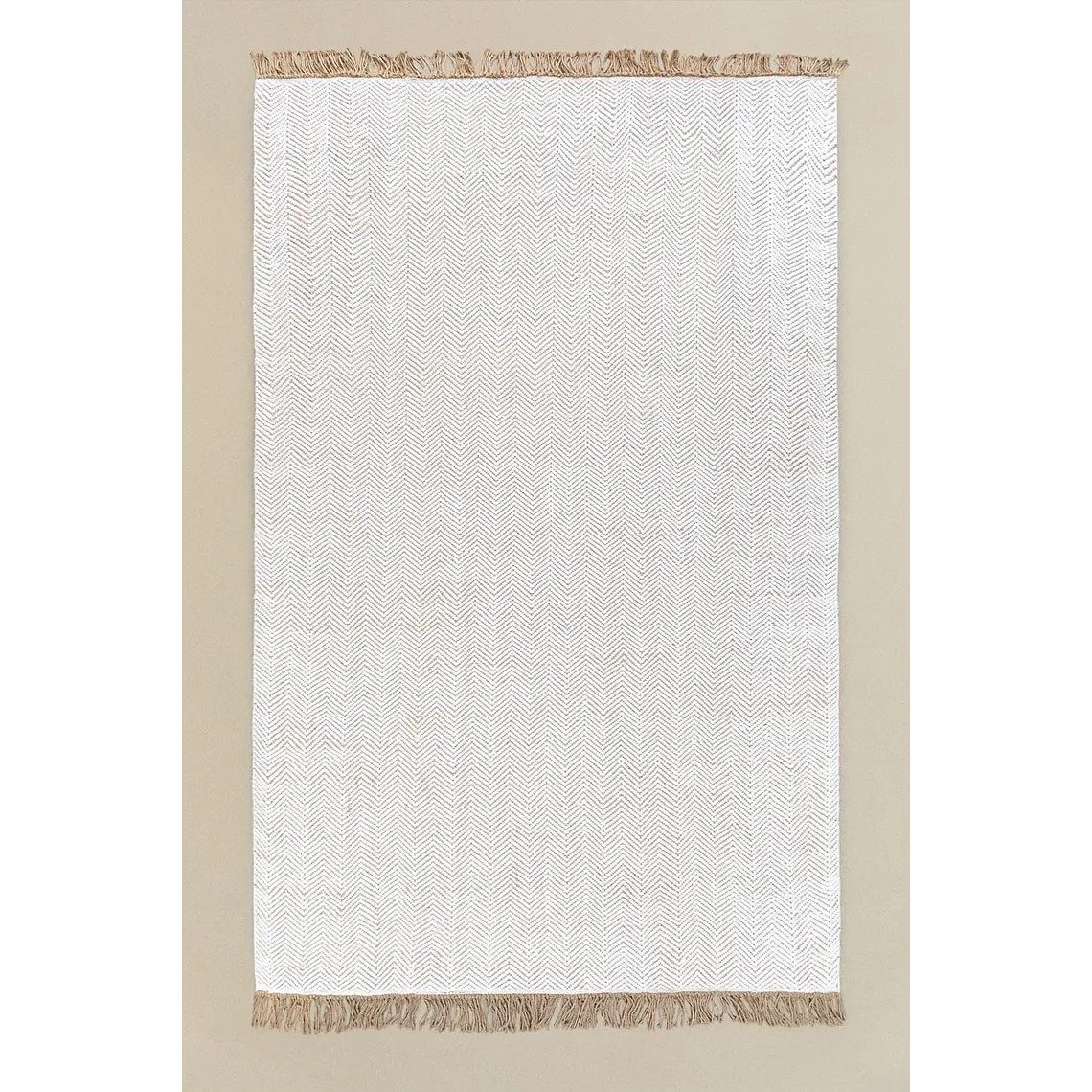 Alfombra rectangular 200x300 cm en polietileno y yute colores naturales Petra 3