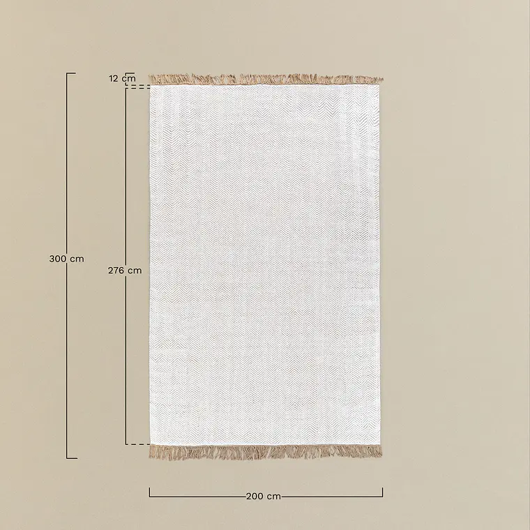 Alfombra rectangular 200x300 cm en polietileno y yute colores naturales Petra 6