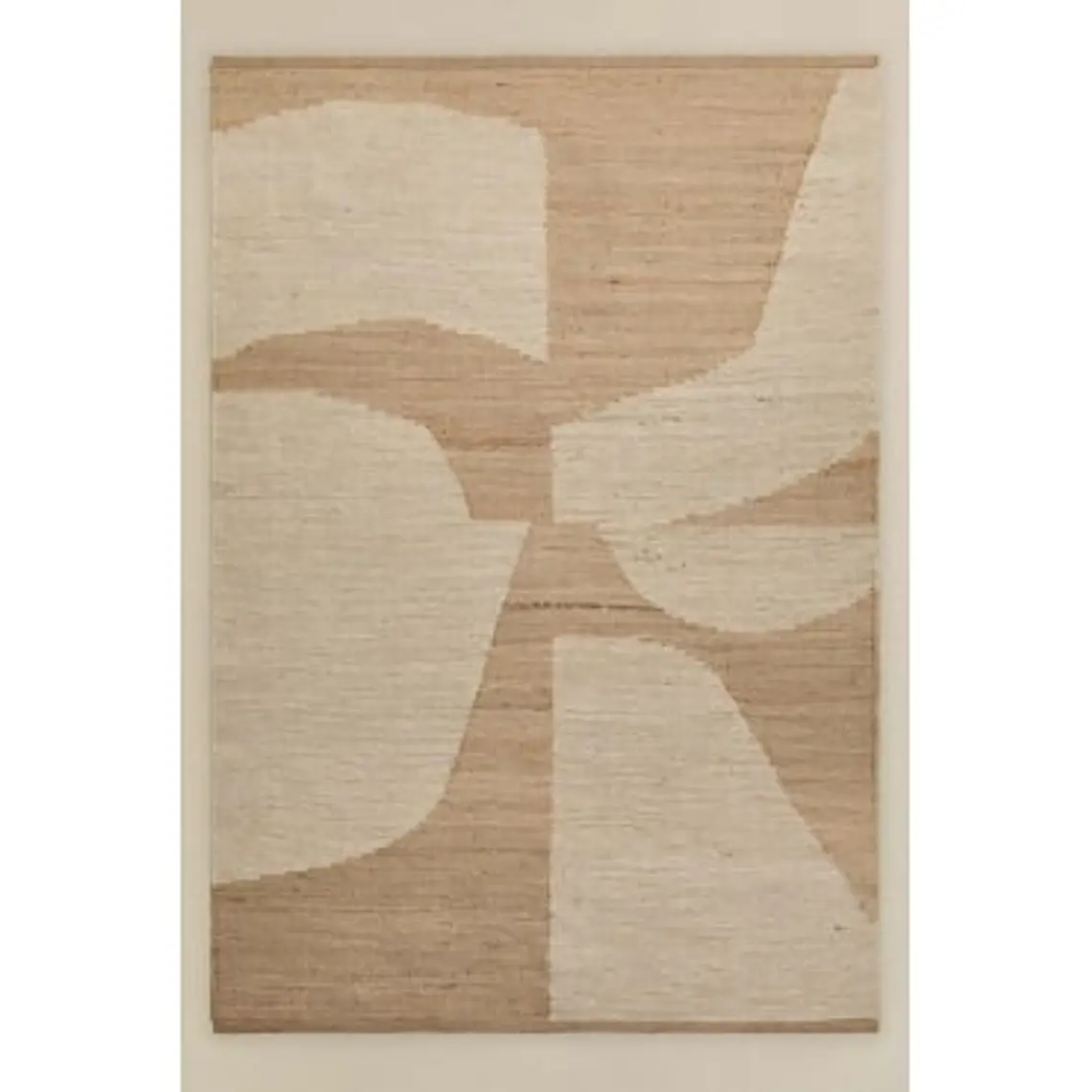 Alfombra rectangular 200x300 cm en yute y algodón colores naturales Yara 5
