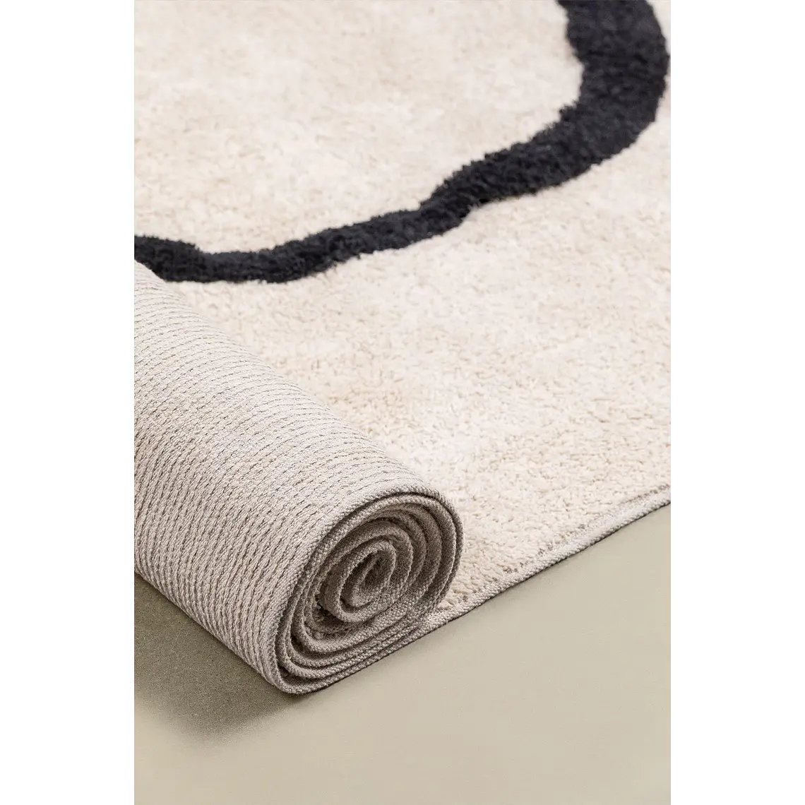 Alfombra rectangular 205x310 cm en algodón beige crema Ilena 3