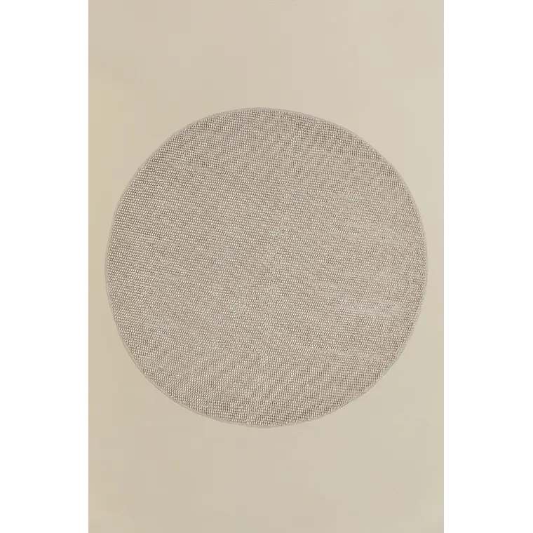 Alfombra redonda Ø200 cm en algodón beige lino Odesa 2