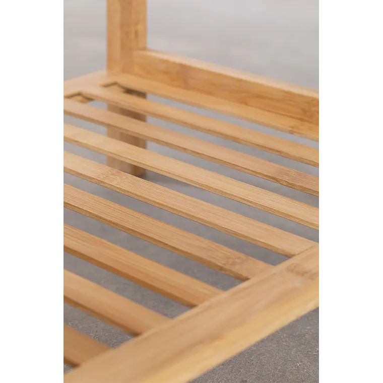 Armario abierto con estanterías en madera de bambú 8