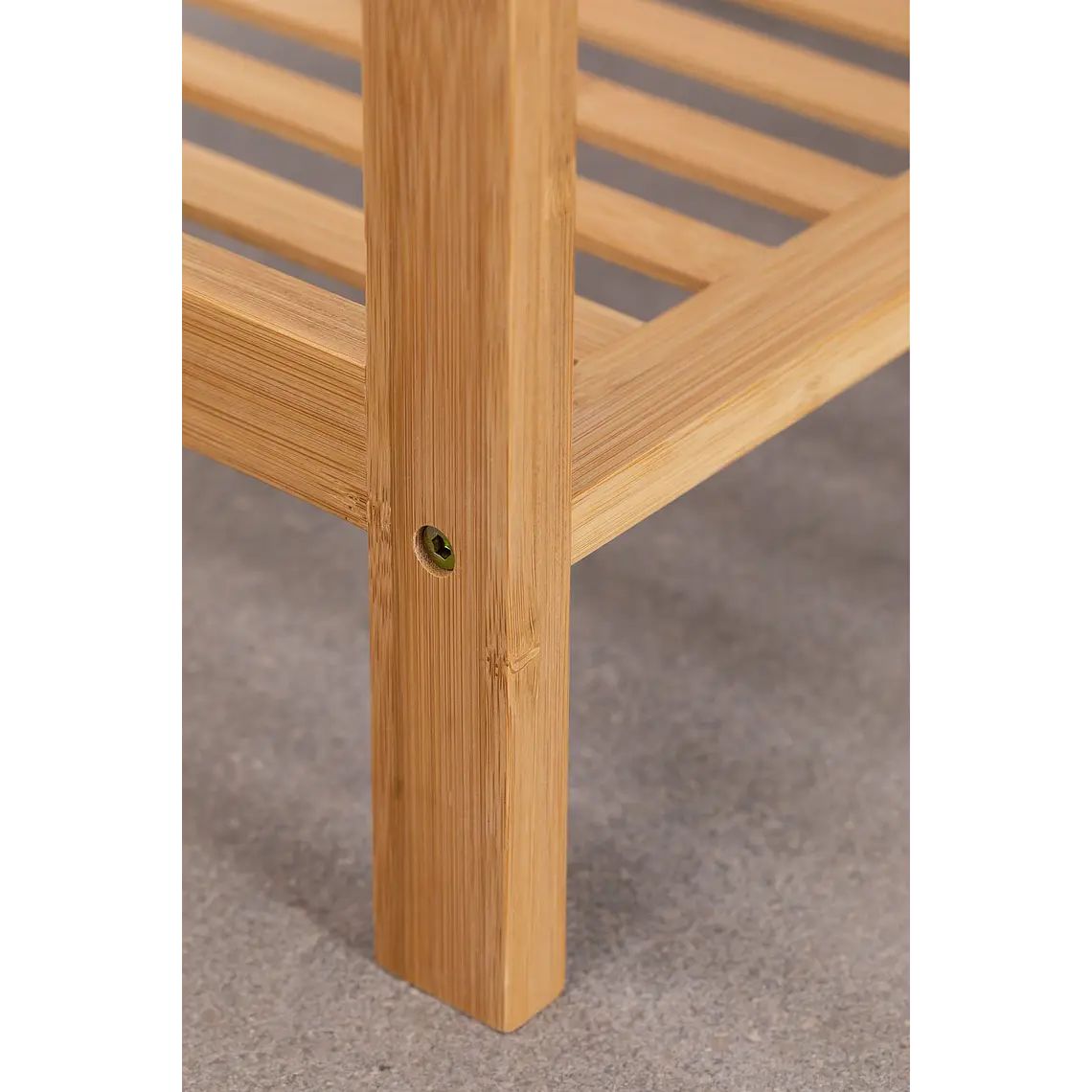 Armario abierto con estanterías en madera de bambú 9