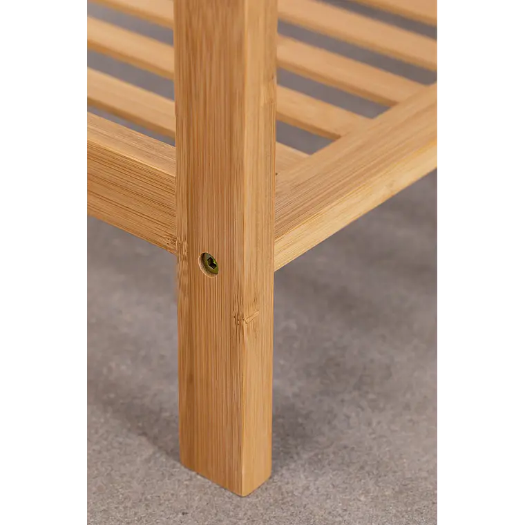 Armario abierto con estanterías en madera de bambú 9