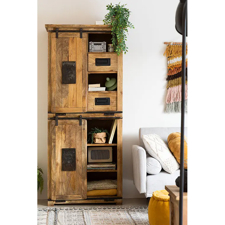 Armario con 2 puertas correderas en madera de mango 1