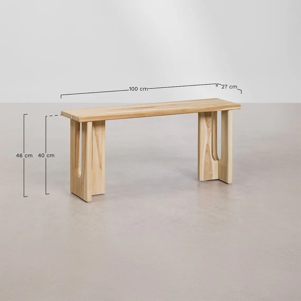 Banco de jardín 100 cm en madera de teca Perina 6