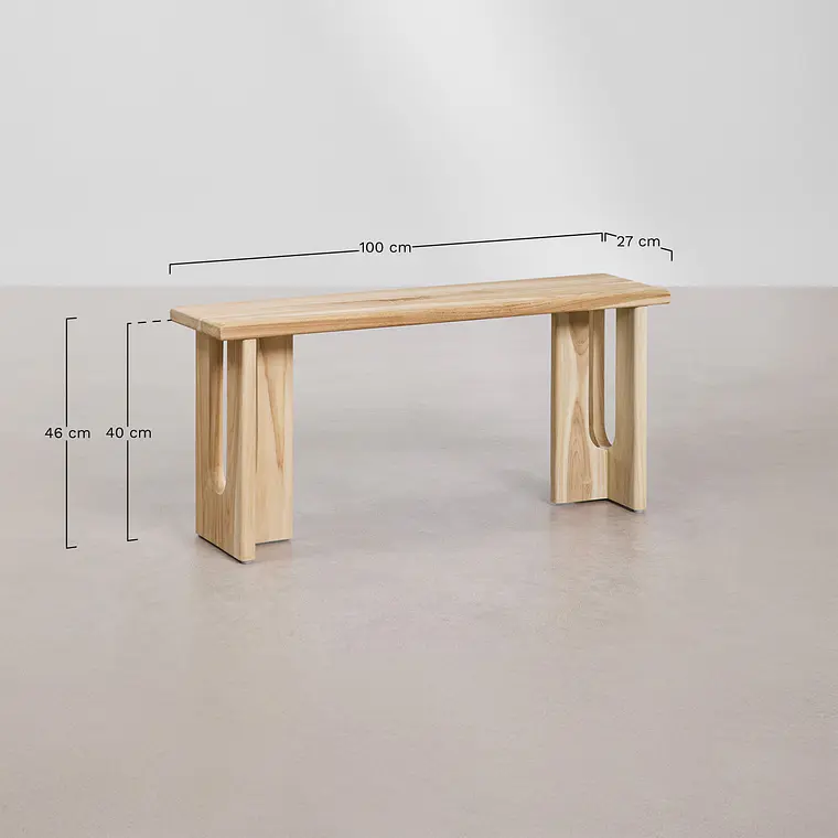 Banco de jardín 100 cm en madera de teca Perina 6