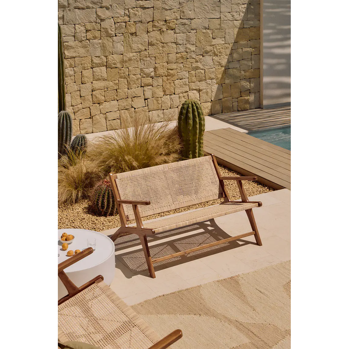 Banco de jardín 120 cm en madera de teca Mara 1