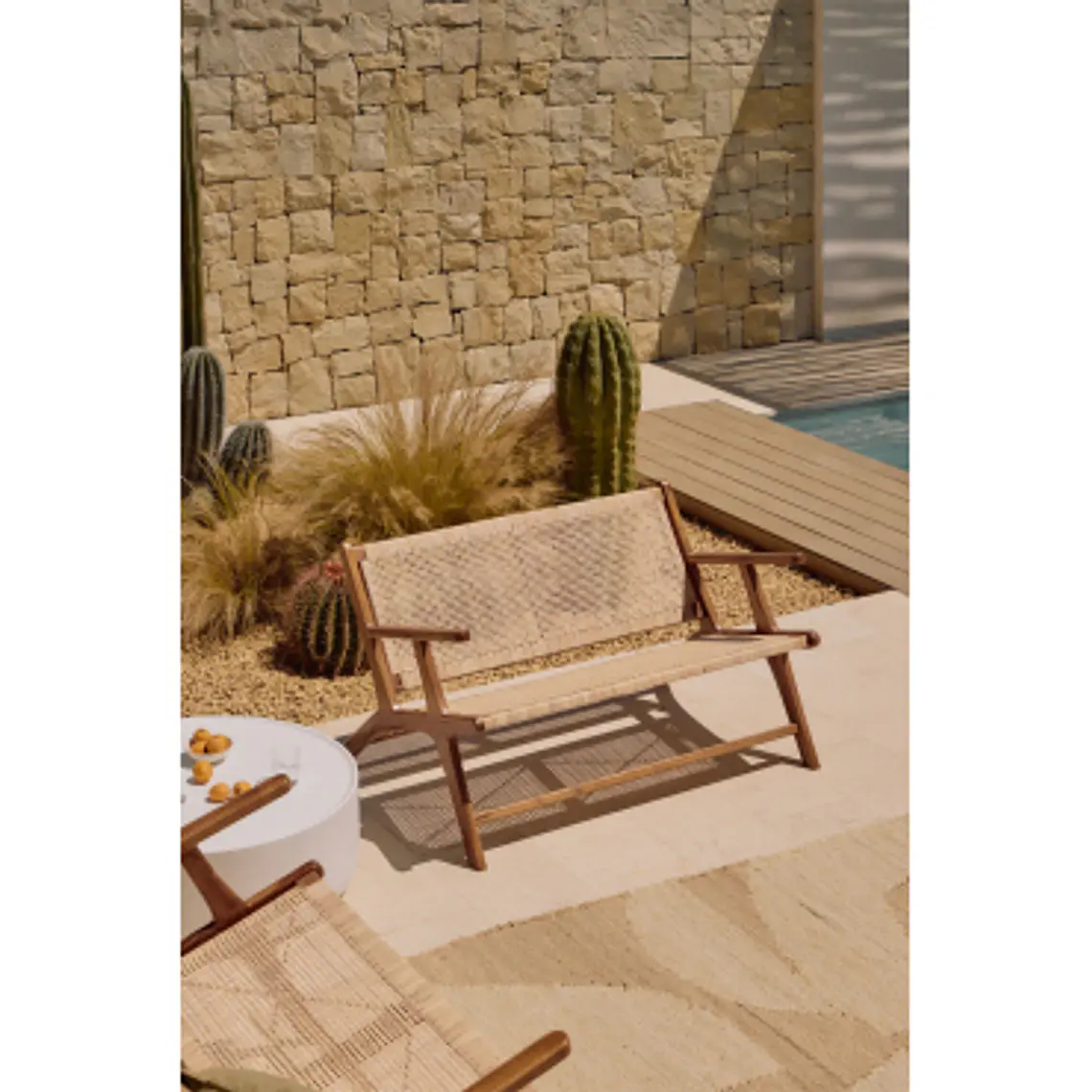 Banco de jardín 120 cm en madera de teca Mara 11
