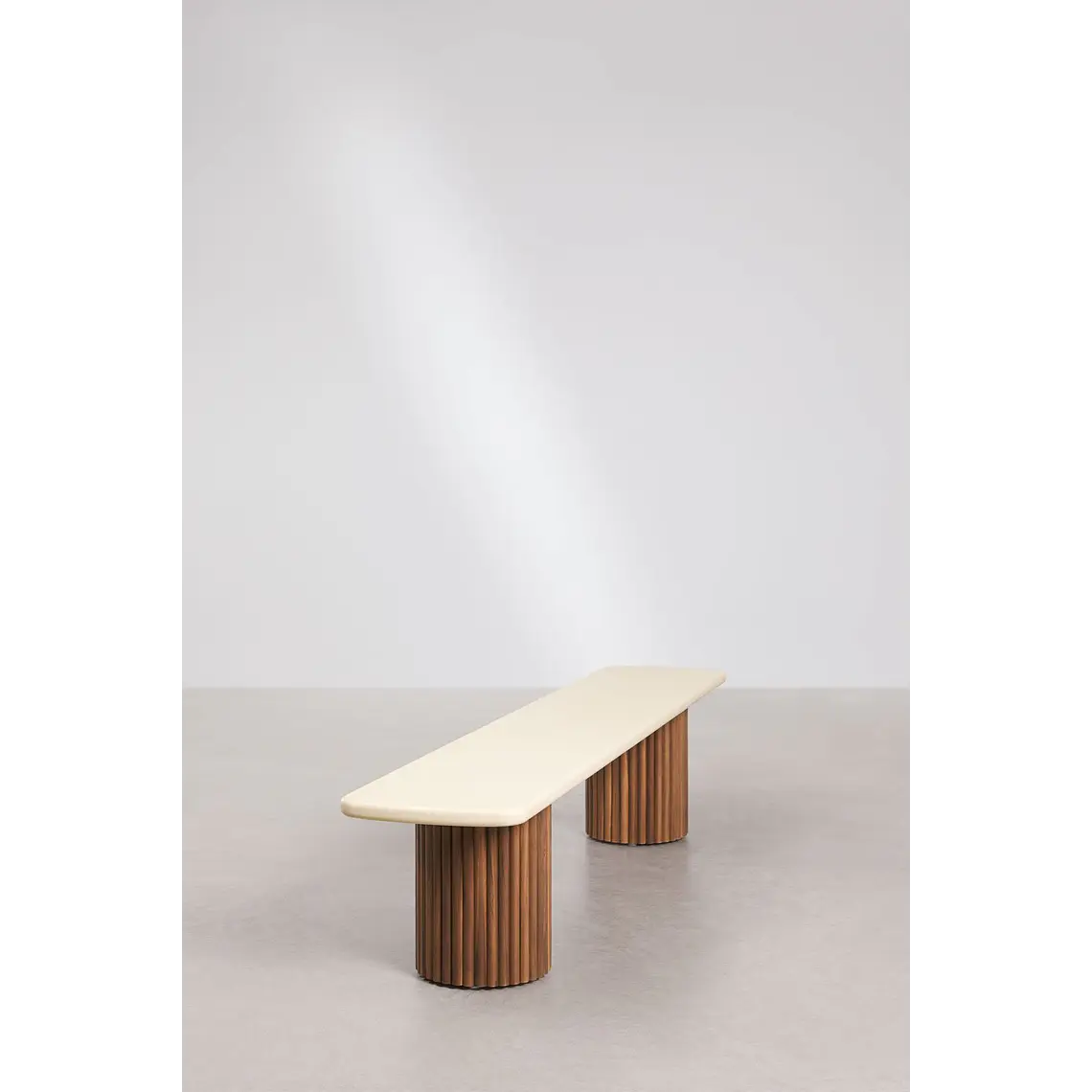Banco de jardín en cemento y madera de acacia Darina 5