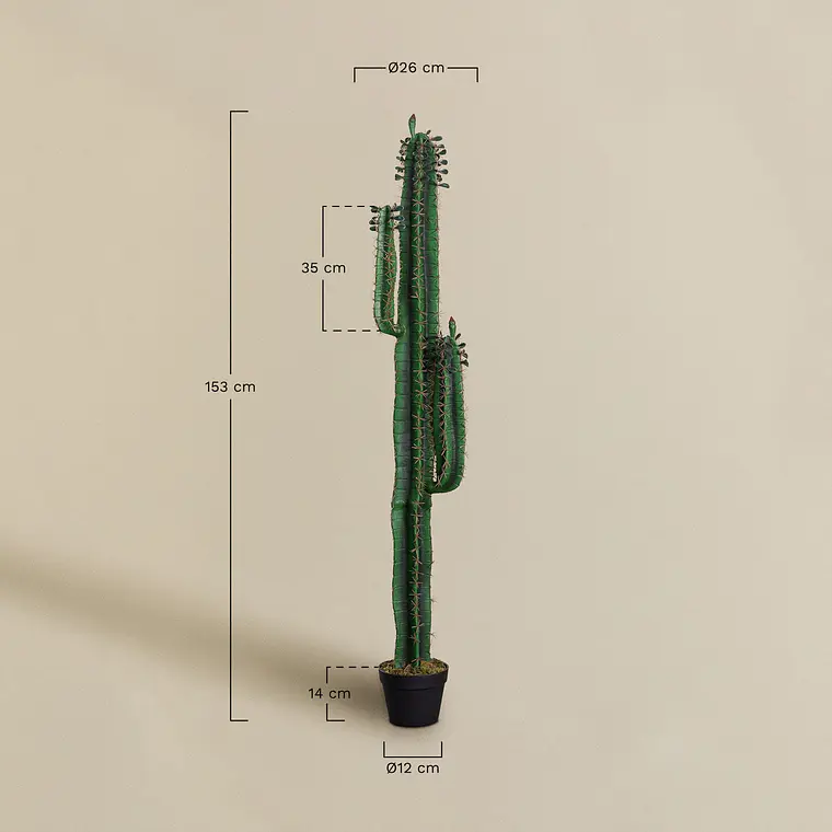 Cactus artificial decorativo 155 cm Cereus Fina 7