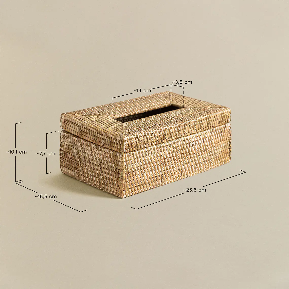 Caja de pañuelos en ratán Mela 7