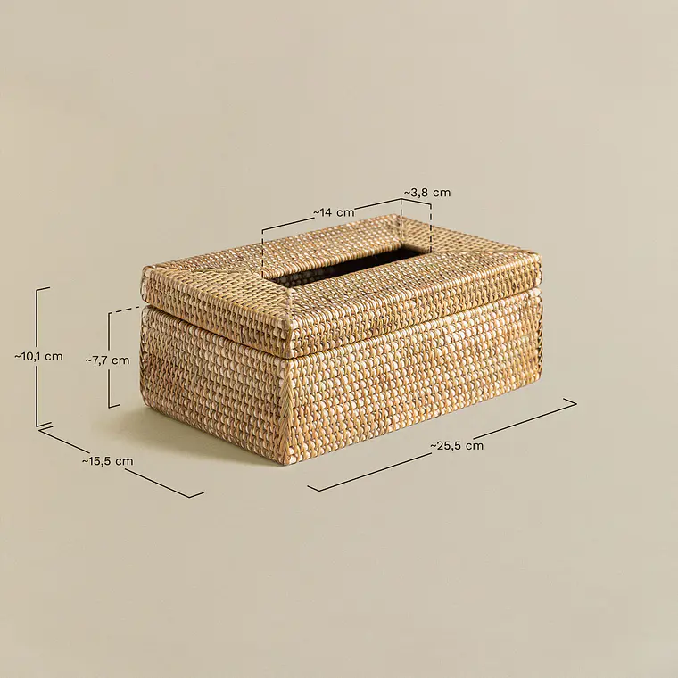 Caja de pañuelos en ratán Mela 7
