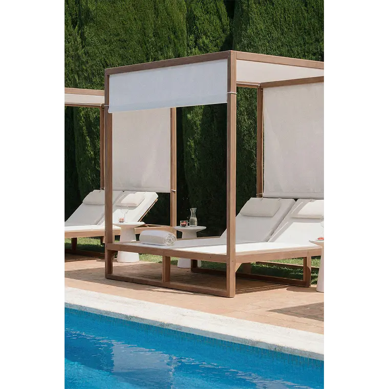 Cama balinesa reclinable en madera de eucalipto Talora 3