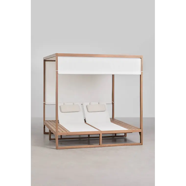 Cama balinesa reclinable en madera de eucalipto Talora 5