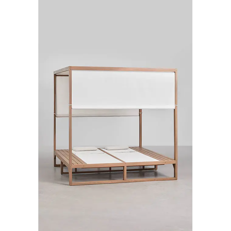 Cama balinesa reclinable en madera de eucalipto Talora 6