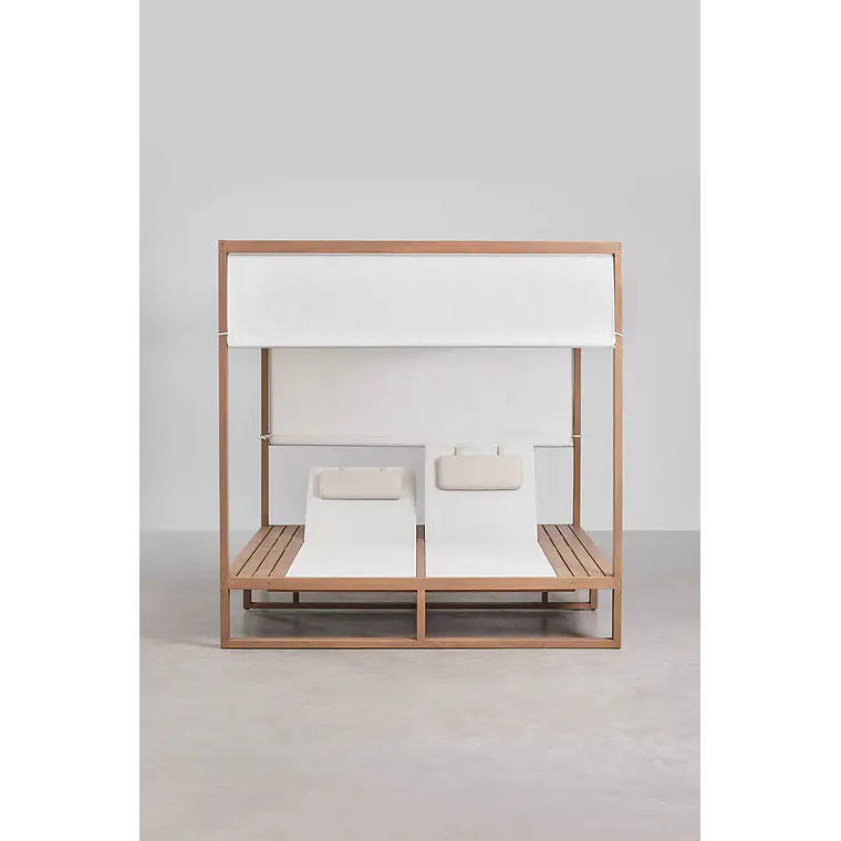 Cama balinesa reclinable en madera de eucalipto Talora 8