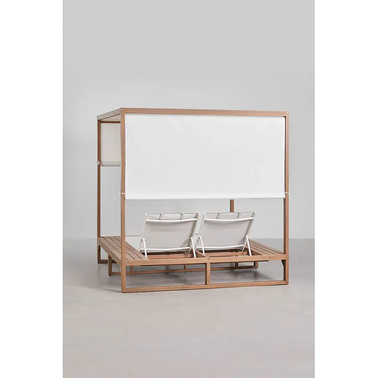 Cama balinesa reclinable en madera de eucalipto Talora 9