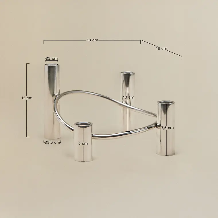 Candelabro de 4 brazos en acero Senda 7