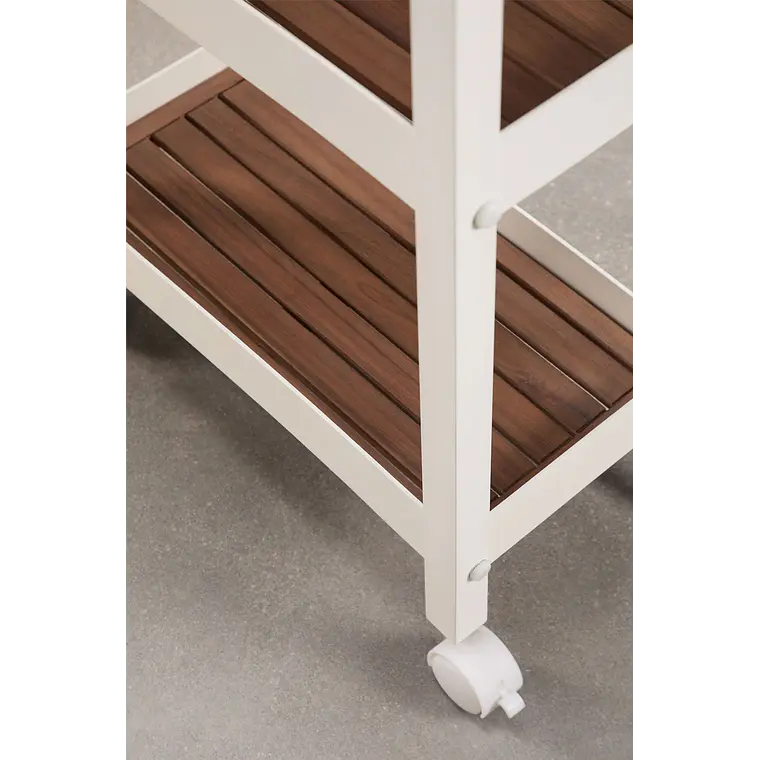 Carro para cocina modular de exterior en madera de acacia y aluminio Belina 6