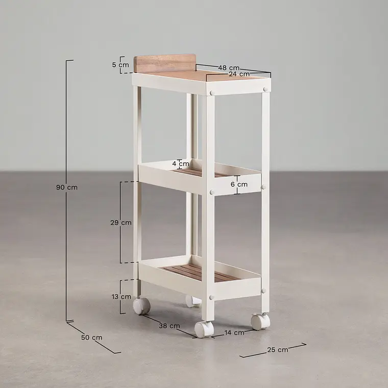 Carro para cocina modular de exterior en madera de acacia y aluminio Belina 7