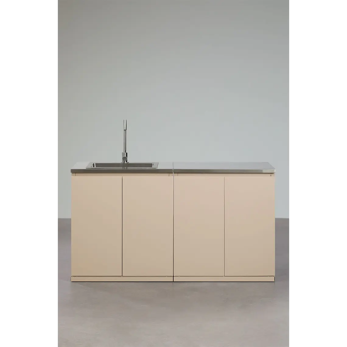Cocina modular de exterior de 2 piezas con fregadero y almacenaje en acero Palina 1