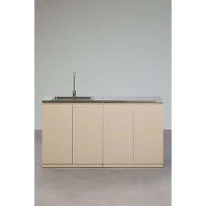 Cocina modular de exterior de 2 piezas con fregadero y almacenaje en acero Palina