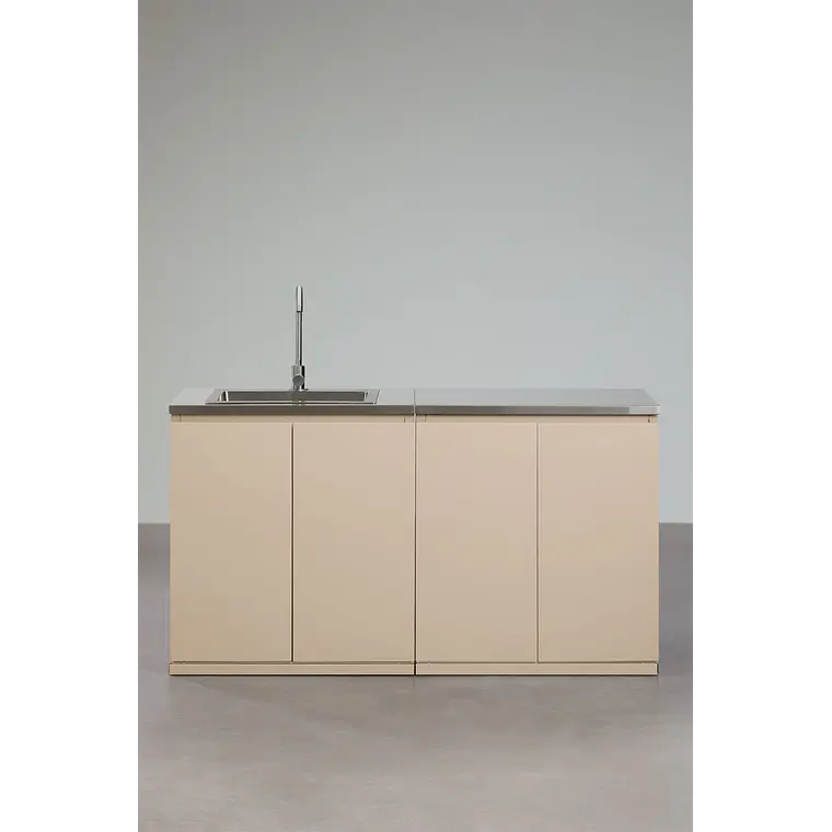 Cocina modular de exterior de 2 piezas con fregadero y almacenaje en acero Palina 2