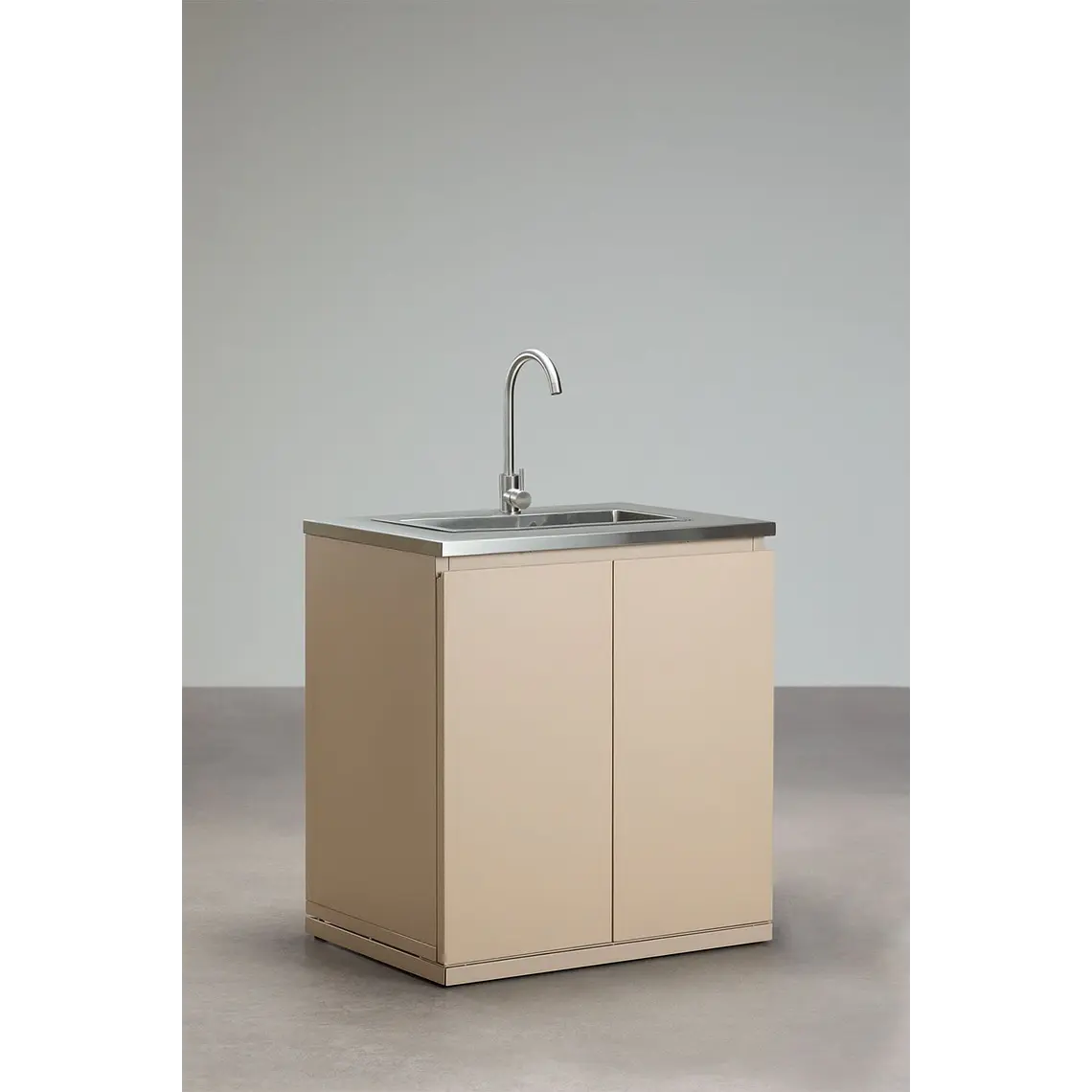 Cocina modular de exterior de 2 piezas con fregadero y almacenaje en acero Palina 4