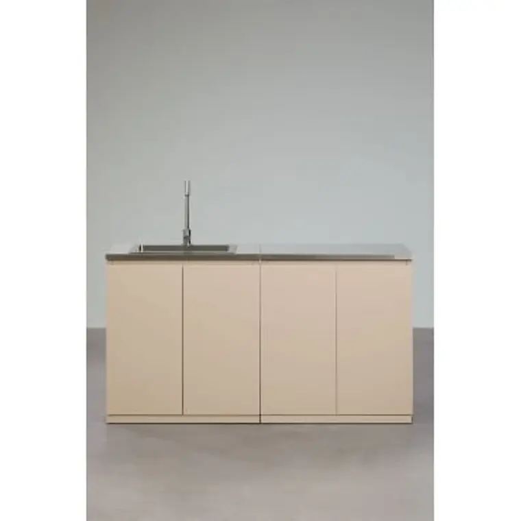 Cocina modular de exterior de 2 piezas con fregadero y almacenaje en acero Palina 10