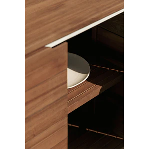 Cocina modular de exterior de 6 piezas con fregadero y almacenaje en madera de acacia Orlina