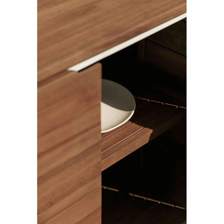 Cocina modular de exterior de 6 piezas con fregadero y almacenaje en madera de acacia Orlina 2