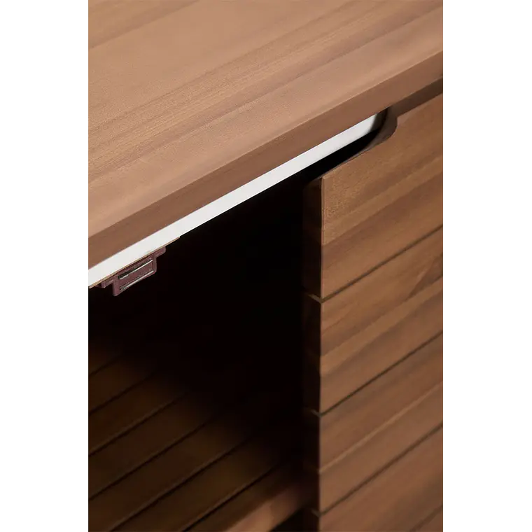 Cocina modular de exterior de 6 piezas con fregadero y almacenaje en madera de acacia Orlina 8