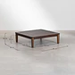 Conjunto de jardín con sofá modular de 2 piezas, mesa de centro y puff en acacia Brenia - Miniatura 12