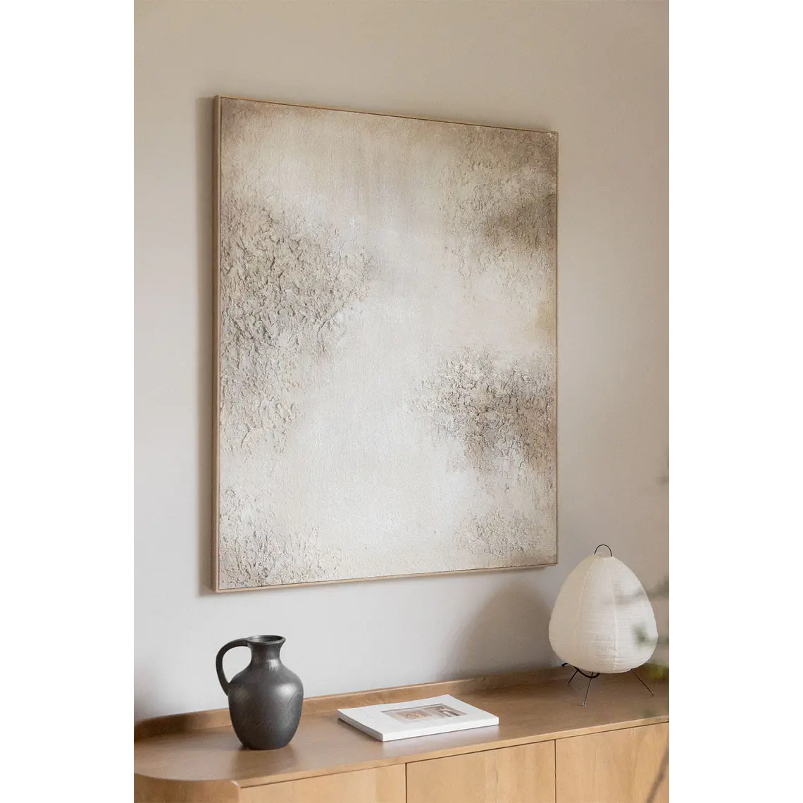 Cuadro decorativo 100x120 cm con textura de escayola Teia 1