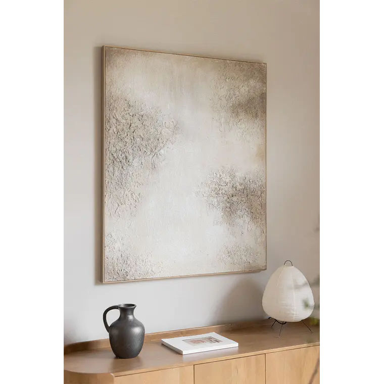 Cuadro decorativo 100x120 cm con textura de escayola Teia 1