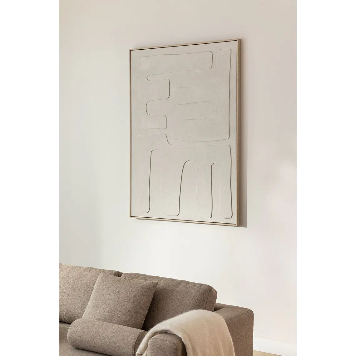 Cuadro decorativo 100x140 cm pintado a mano con relieve Borea 1