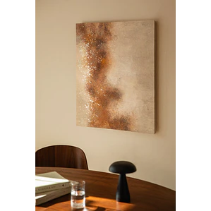 Cuadro decorativo 80x100 cm con textura de escayola en beige lino Wara