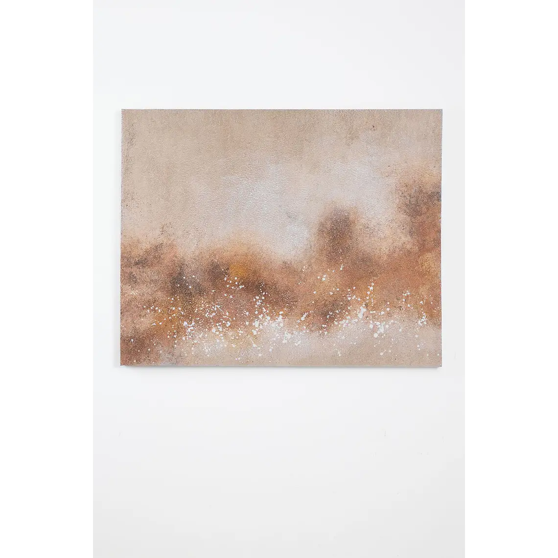 Cuadro decorativo 80x100 cm con textura de escayola en beige lino Wara 2