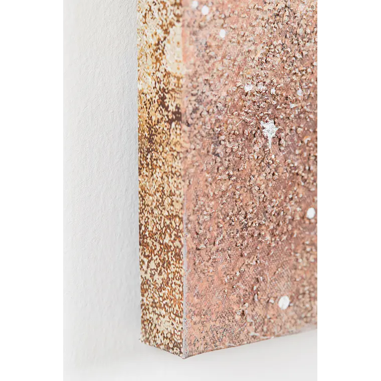Cuadro decorativo 80x100 cm con textura de escayola en beige lino Wara 3
