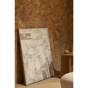 Cuadro decorativo 80x100 cm pintado a mano sobre lino con relieve de escayola Ossa