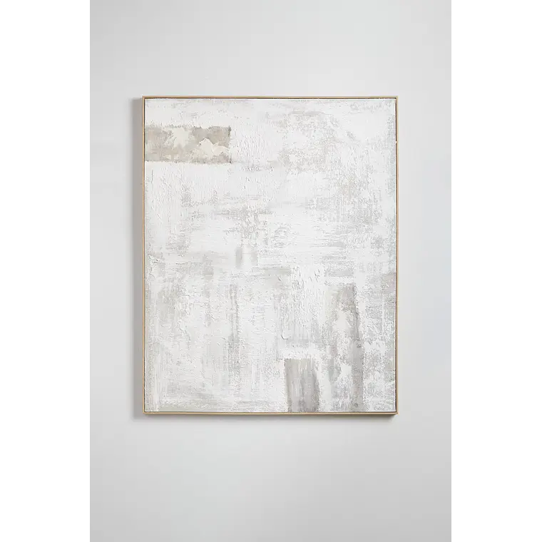 Cuadro decorativo 80x100 cm pintado a mano sobre lino con relieve de escayola Ossa 3