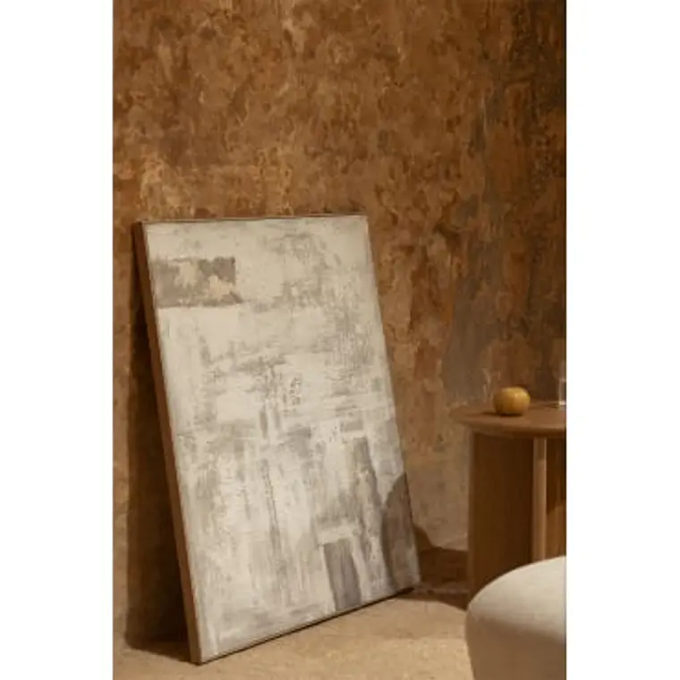 Cuadro decorativo 80x100 cm pintado a mano sobre lino con relieve de escayola Ossa 8