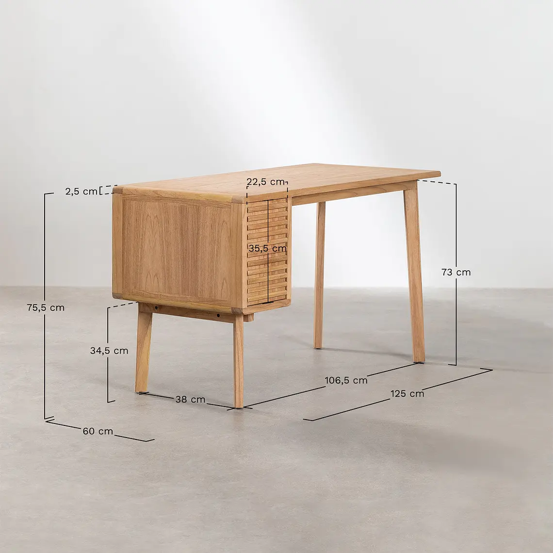 Escritorio 125x60 cm en madera 10