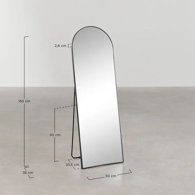 Espejo de pared 50x150 cm en aluminio Ilia 3