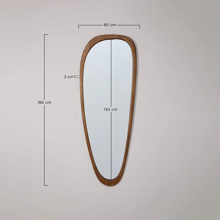 Espejo de pared en madera de roble Vela 8