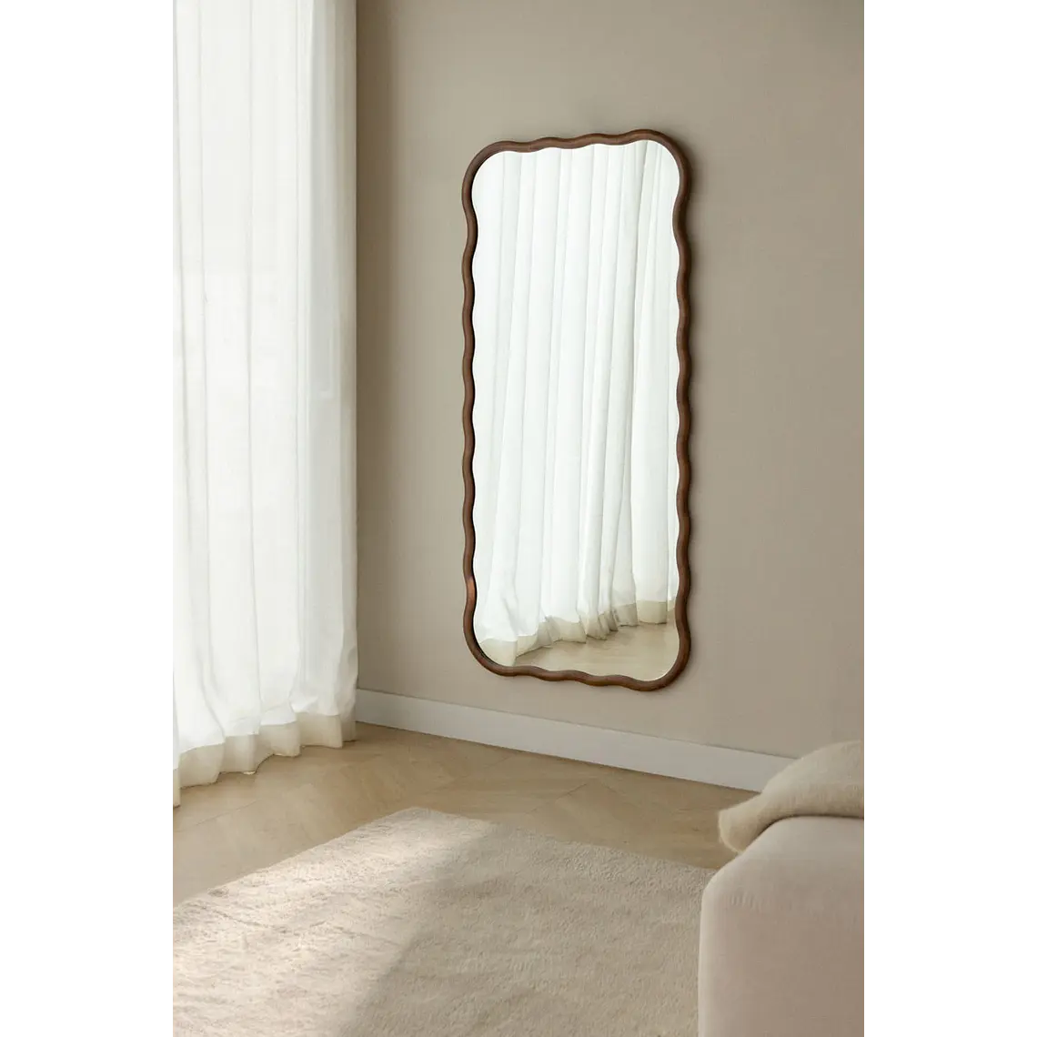 Espejo de pared en madera de roble Ysia 1
