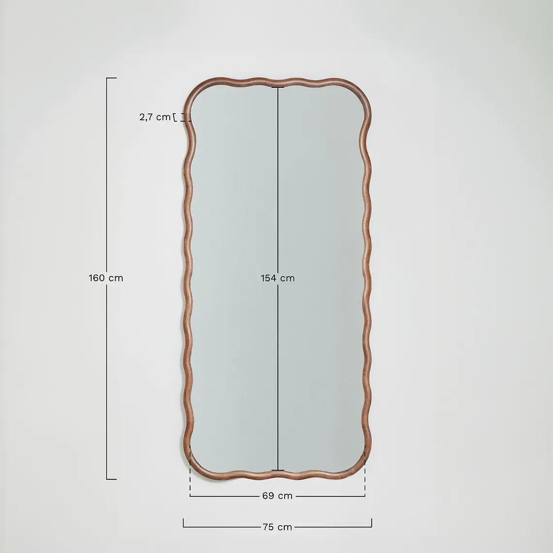 Espejo de pared en madera de roble Ysia 8