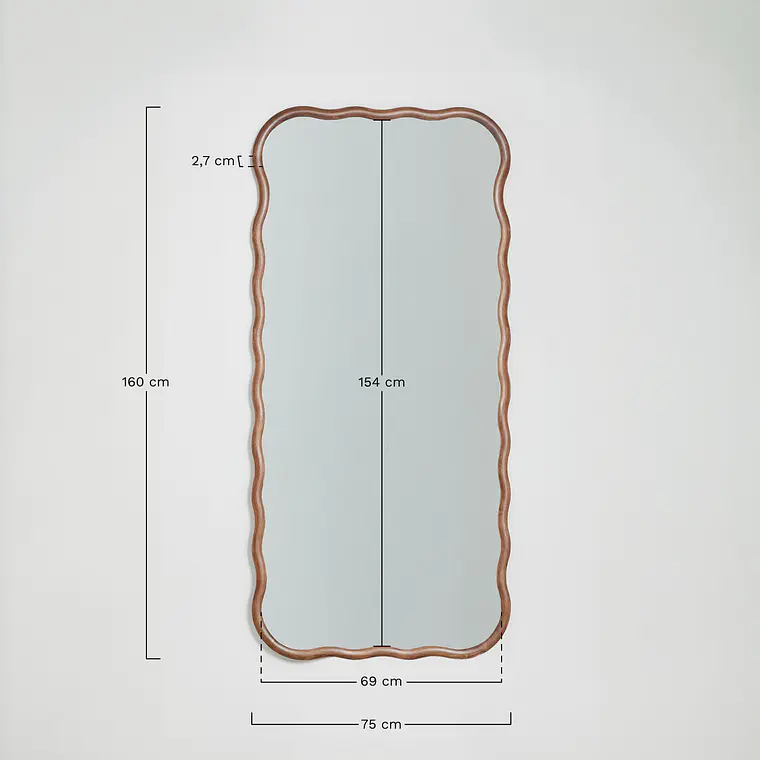 Espejo de pared en madera de roble Ysia 8
